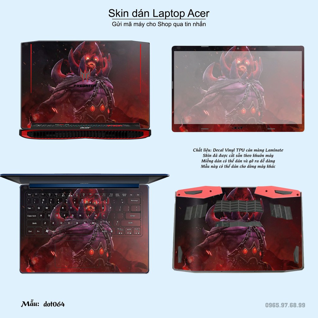 Skin dán Laptop Acer in hình Dota 2 nhiều mẫu 11 (inbox mã máy cho Shop)