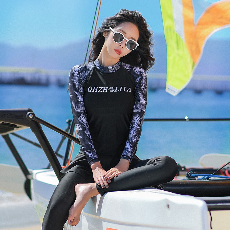 Có sẵn Bộ đồ bơi nữ dài tay quần váy thun lạnh đẹp Hàn Quốc | BigBuy360 - bigbuy360.vn