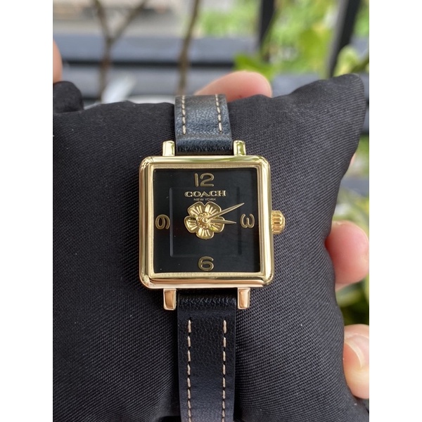 Đồng hồ nữ coach dây da , mặt số hình hoa mai xinh xắn , size 22mm