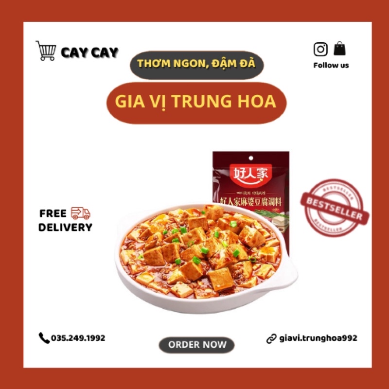 Gói Gia Vị Đậu Hũ Tứ Xuyên Chuẩn Vị Cay Thơm Đặc Biệt