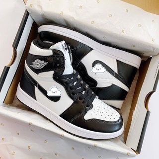 Giày air jordan 1 đen trắng cổ cao, JD1 high panda hàng cao cấp nam nữ full box