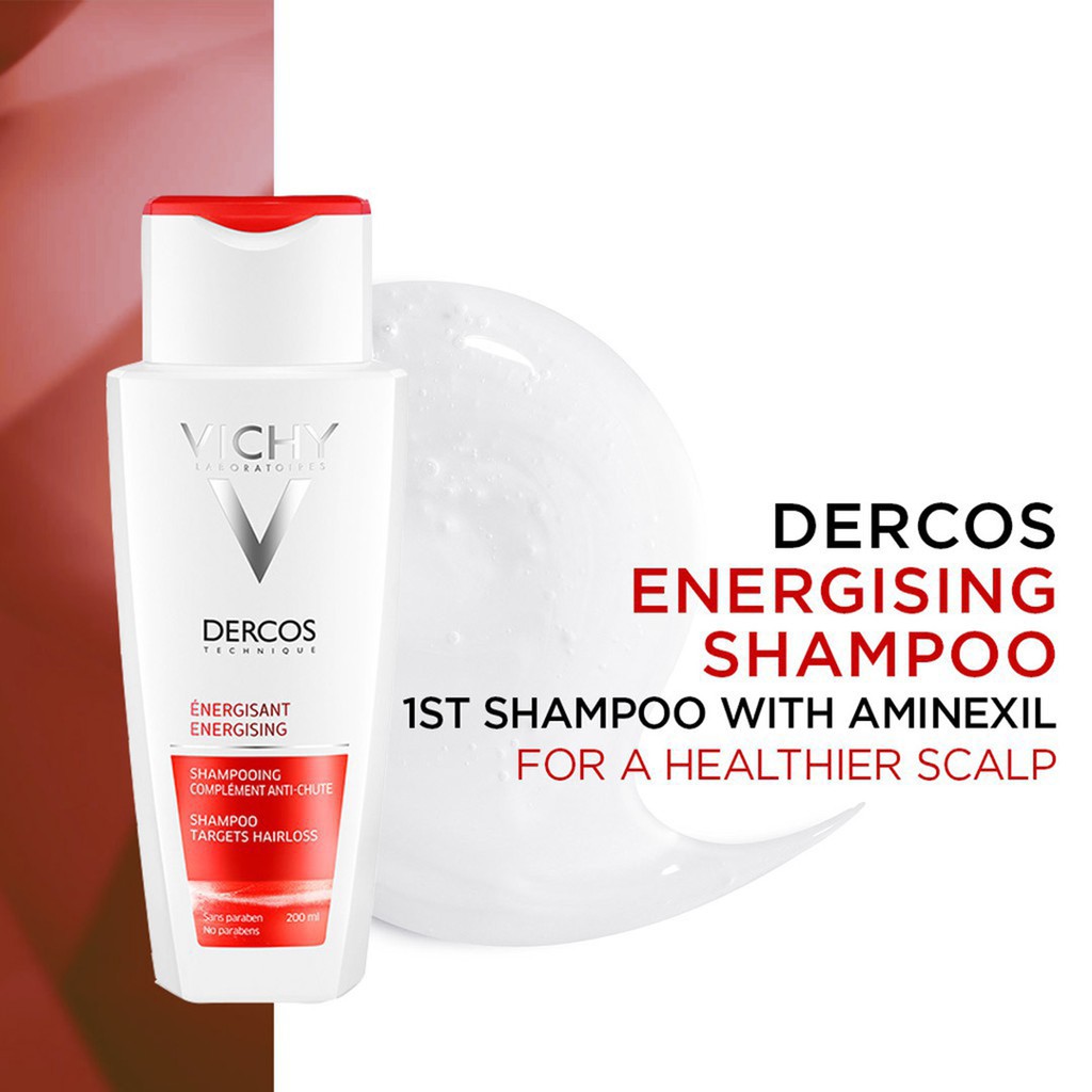 Dầu gội tăng cường dưỡng tóc, giảm rụng tóc Vichy Dercos Energising Shampoo Hairloss 200ml