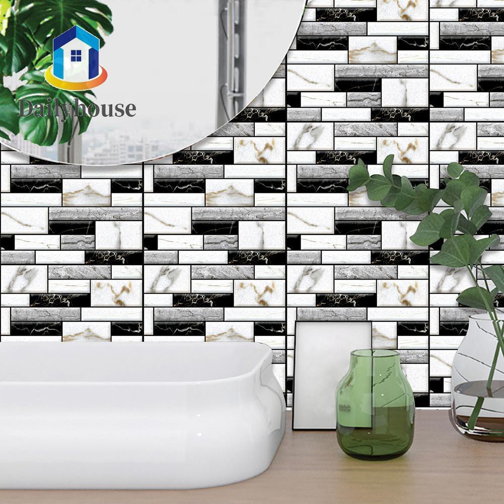 30x30cm Home Fashion Retro 3D Marble Brick Stone Wall Decals Self-Adhesive Wall Stickers