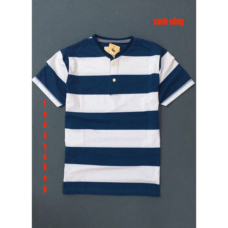 [5 màu] Áo thun nam cổ trụ ABER phối sọc thời trang -  MỐT - phong cách | BigBuy360 - bigbuy360.vn