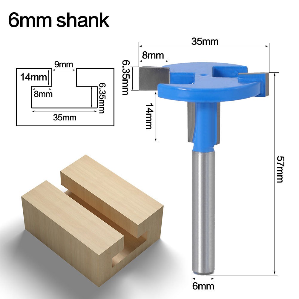 Mũi Soi Tấm Rãnh Gỗ Thanh Nhôm Chữ T cốt 6mm và 6.35mm.