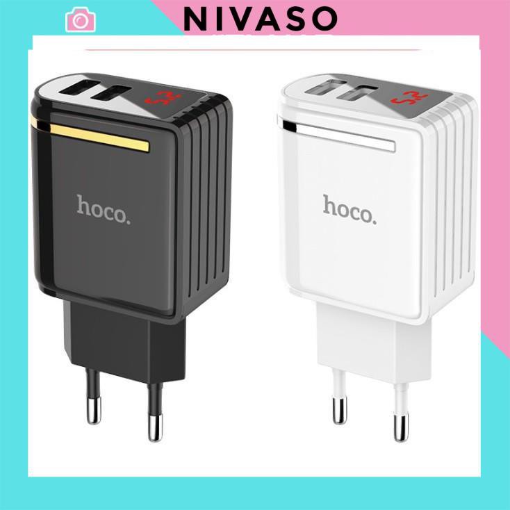 Củ sạc hỗ trợ sạc nhanh 2,4A hiển thị thông số led HOCO C39 NIVASO