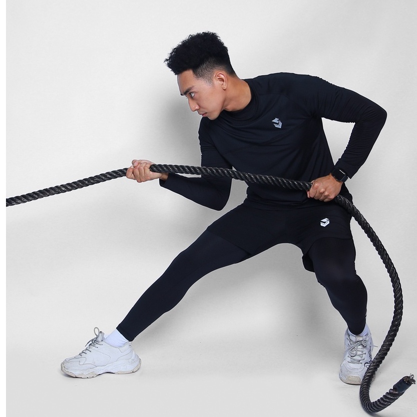 Quần legging nam Shamdi đồ tập gym giữ nhiệt nam co giãn 4 chiều vải - 990