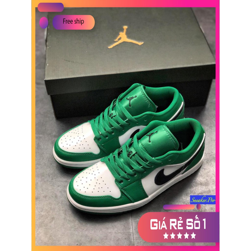 Giày thể thao AIR JORDAN 1 Low Pine Green thấp cổ màu xanh trắng siêu đẹp dành cho nam nữ !!! . " .