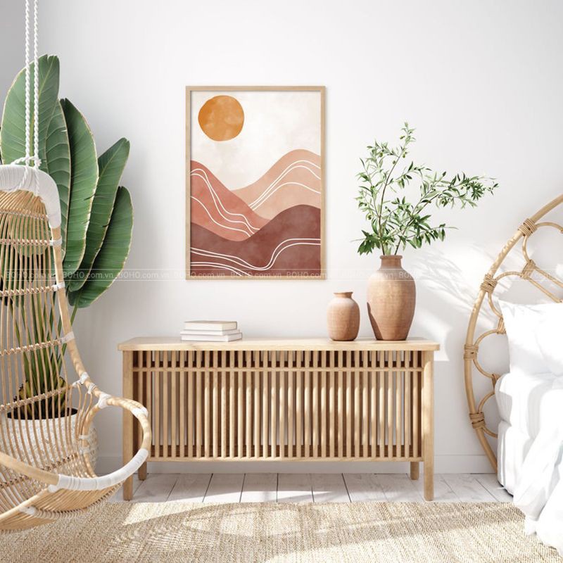 Bộ tranh BOHO trừu tượng treo tường , tặng kèm đinh 3 chân treo tranh, bảo hành 12 tháng