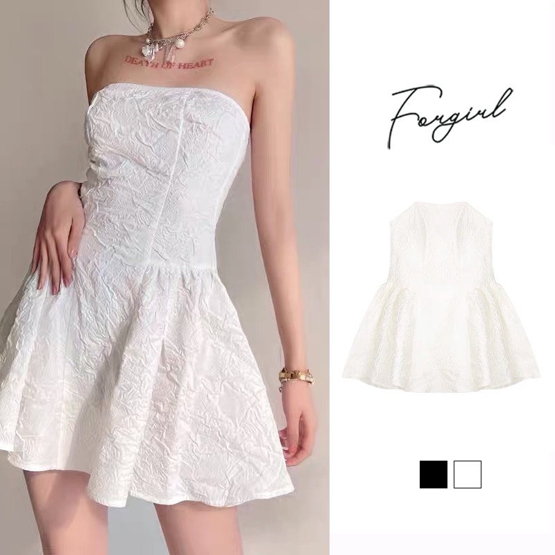 Váy cup ngực dáng xòe Forgirl nhẹ nhàng chất liệu gấm cao cấp kèm mút ngực