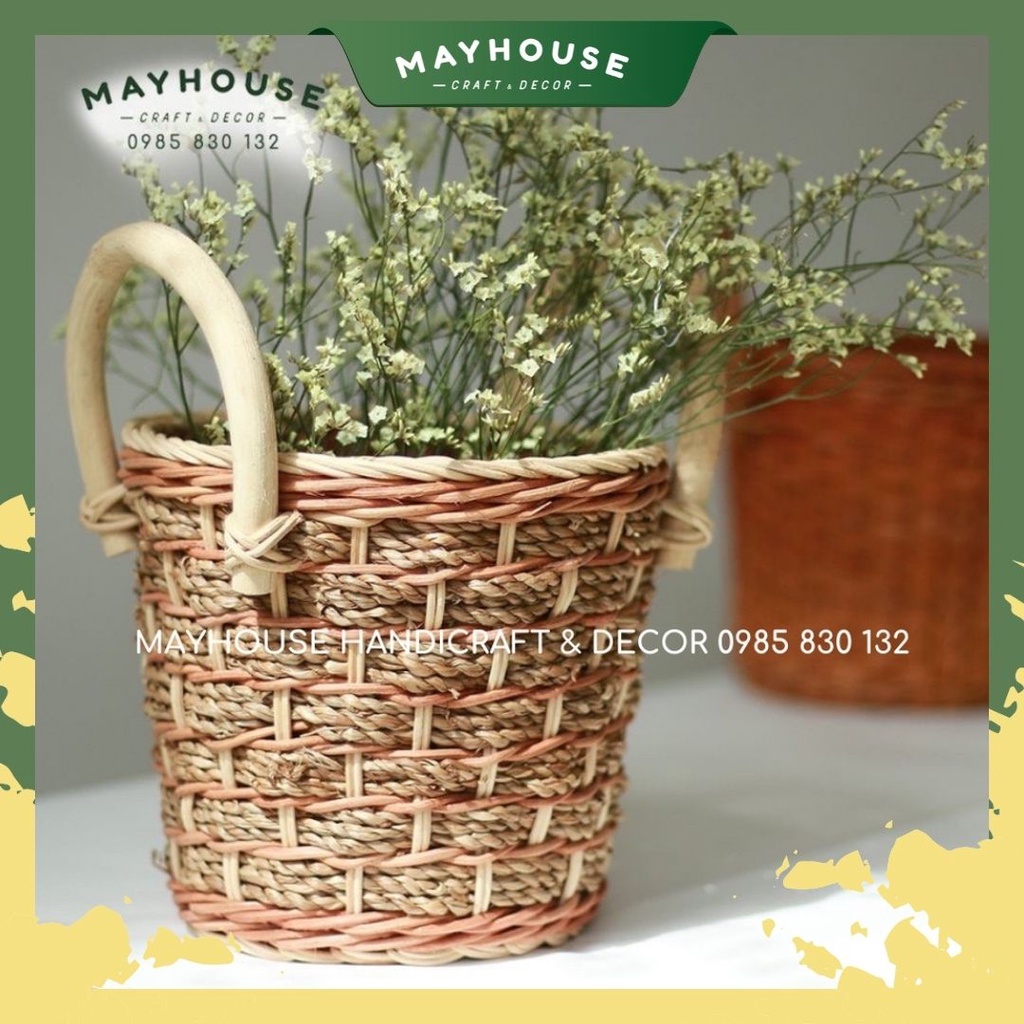 Sọt Giỏ Mây đựng Chậu Cây, Giá Rẻ T12, XƯỞNG MAYHOUSE, Đan Kỹ Bền, Home decor, Phụ kiện chụp ảnh Noel
