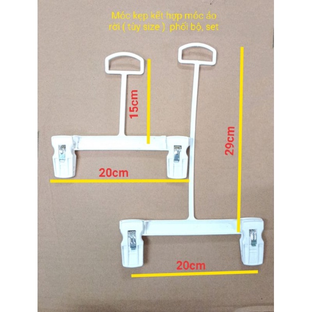 Móc Kẹp Có Thanh Nối Phối Bộ, Treo Set Đen Trắng (1Cai)
