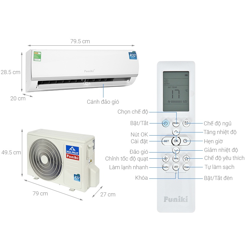 HSC09TMU - Miễn Phí Công Lắp Đặt - Máy Lạnh Funiki 1.0HP HSC09TMU - BẢO HÀNH CHÍNH HÃNG