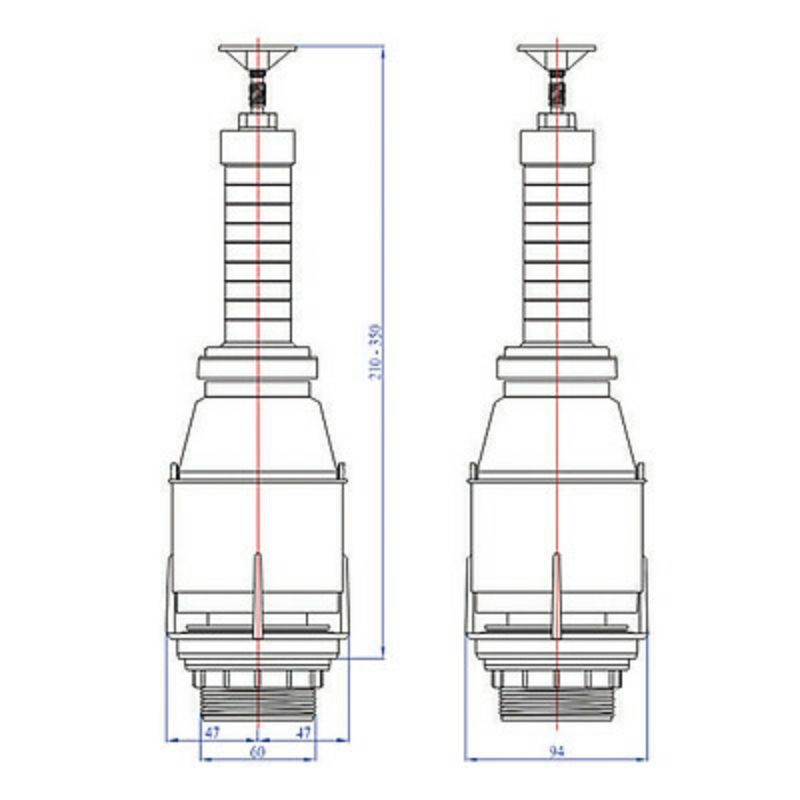 Bộ xả 1 nút nhấn siêu nhẹ dùng cho bồn cầu 2 khối (két rời) VS0603