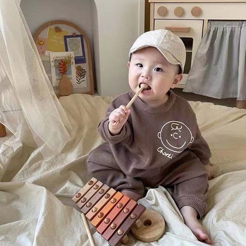 Bộ áo len in hình hoạt hình kèm quần dài phong cách Hàn Quốc dành cho bé