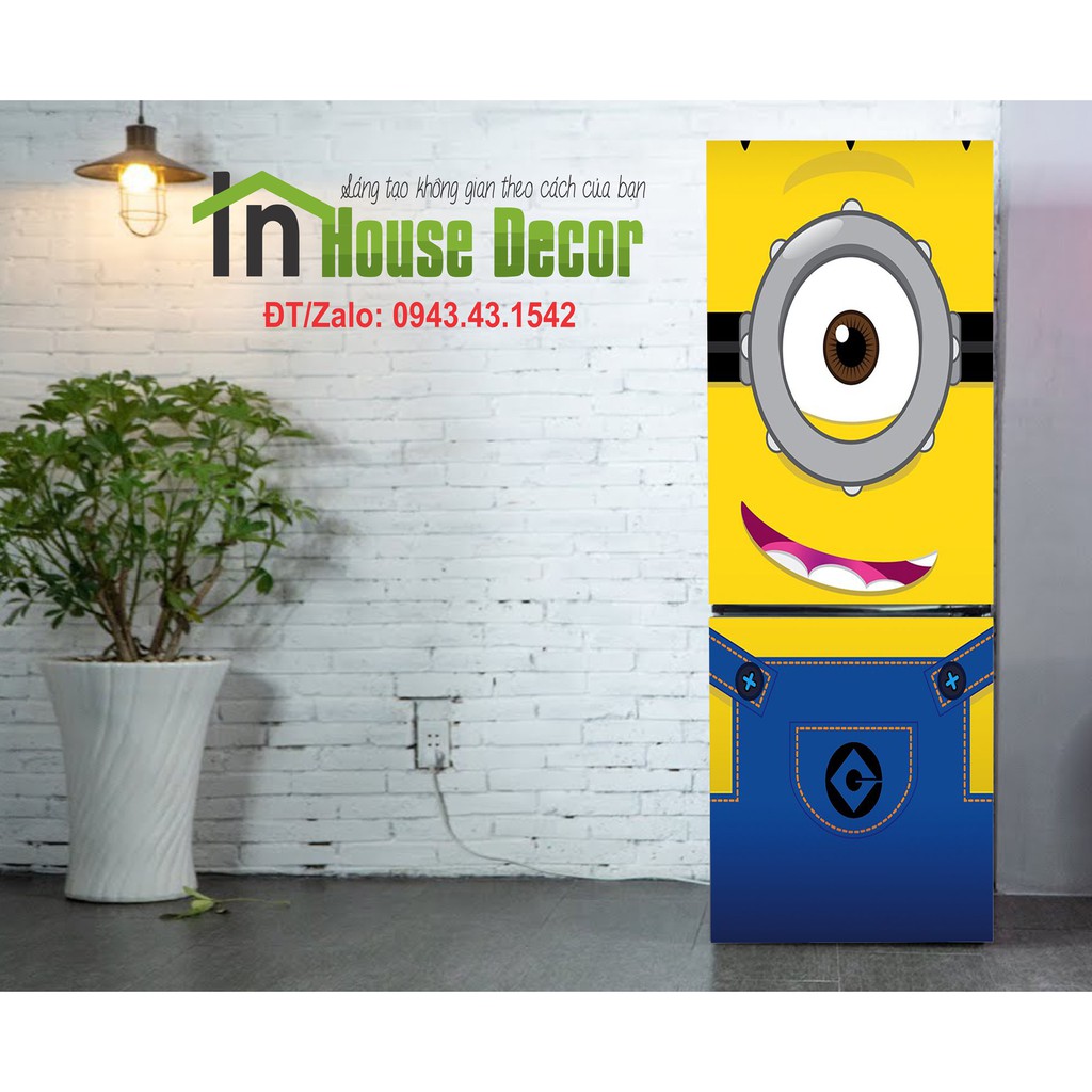 Hot trend Decal dán tủ lạnh | Decal trang trí tủ lạnh Minion