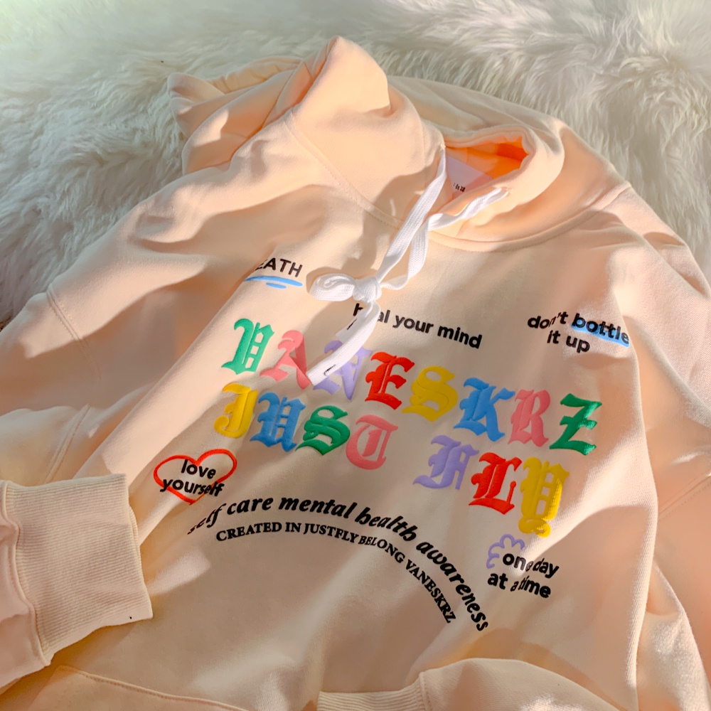 NRVP Áo Hoodie Tay Dài Oversize In Họa Tiết Phong Cách Hàn Quốc Kiểu Mới Cho Nam / Nữ