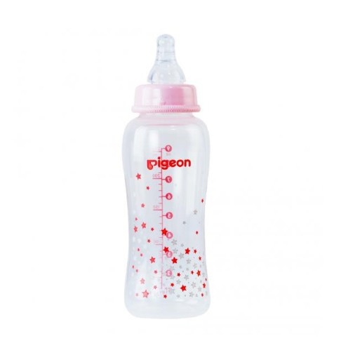 Bình Sữa Pigeon Cổ Hẹp 250ml Bình Sữa Cho Bé Nhựa PP Streamline Dung Tích 250ml Hình Ngôi Sao (Mẫu Mới)