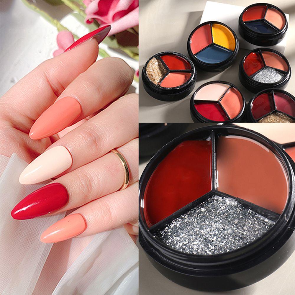 XIANSTORE Hot 3 Colors in 1 UV Nail Gel Reflective Glitter Gel Solid Cream Gel Semi-Permanent Soak Off Varnishes for Manicure Polish