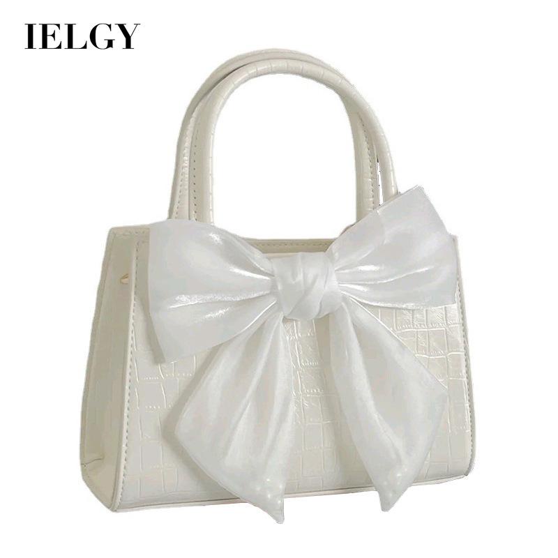 Túi đeo chéo IELGY hình vuông nhỏ đính nơ phong cách Hàn Quốc cho nữ