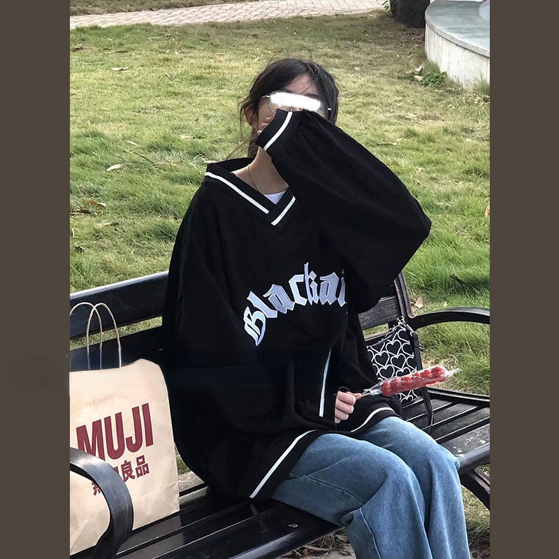 Set Áo Hoodie Form Rộng Và Quần Jeans Thời Trang Mới Cho Nữ