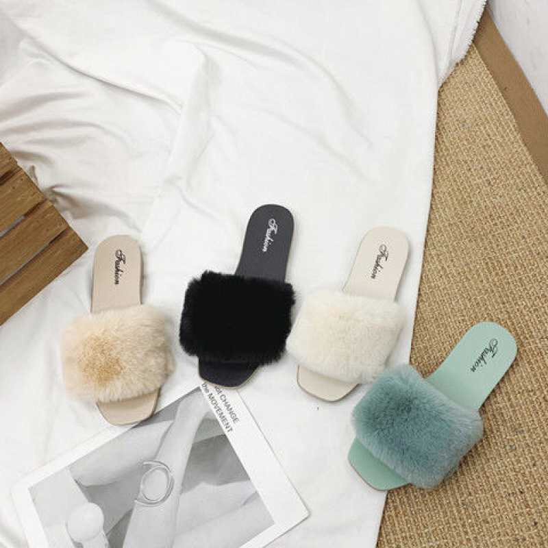 Dép lông mang trong nhà cực êm chân-Dép lông ấm chống trơn trượt siêu hot