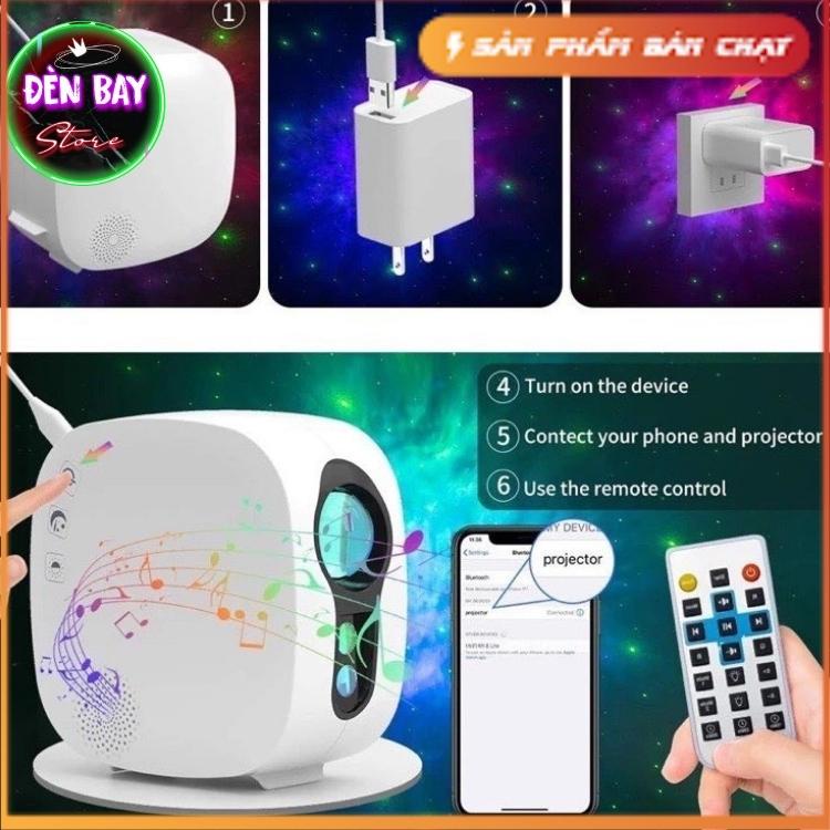 Đèn Thiên Hà V2 Chiếu Bầu Trời Sao Version 2 Galaxy Kết Hợp Loa Bluetooth Dùng Cho Phòng Ngủ
