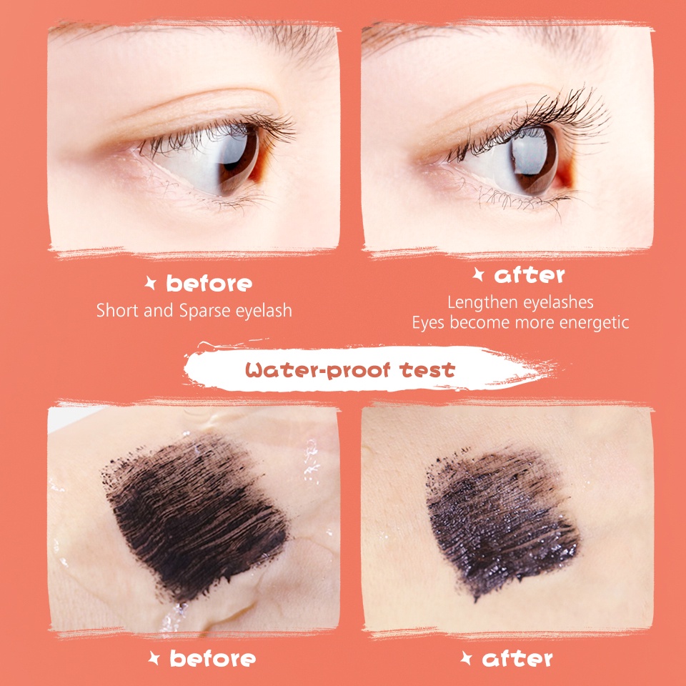 Mascara Banxeer Sợi Tơ 4D Màu Đen Tự Nhiên Chống Thấm Nước Chuốt Dài Và Cong Mi