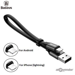 Cáp 23cm Chân Cắm Dùng Chung Lightning Và Micro Chính Hãng Baseus