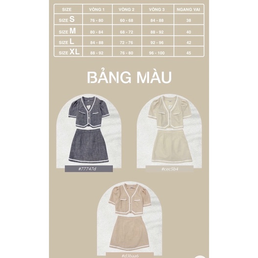 Chân Váy Chữ A Màu Be Kem Kẻ Họa Tiết Tiểu Thư