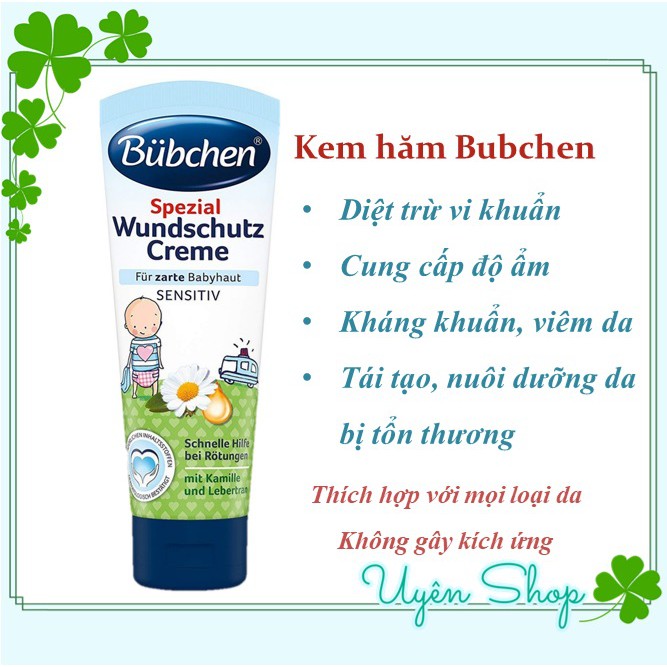 Kem bôi chống hăm Bubchen [NỘI ĐỊA ĐỨC] chống và trị hăm hiệu quả cho bé, 75ml