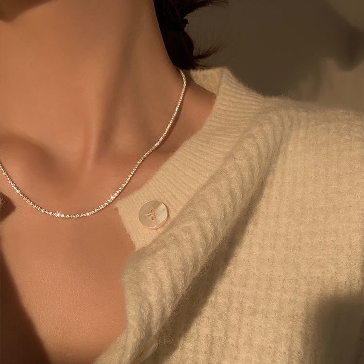 Vòng cổ Choker Bằng Thép Titan Nhẹ Đính Ngôi Sao Lấp Lánh Kiểu Dáng Sang Trọng Cho Nữ
