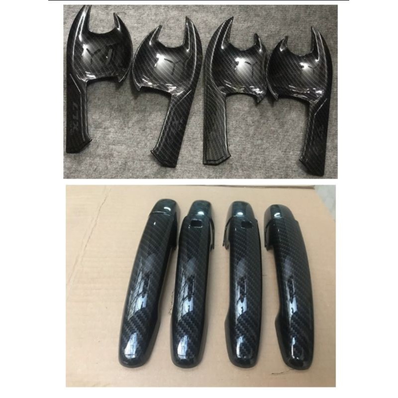 Ốp tay hõm cửa xe Suzuki XL7 2019 đến 2022 Vân Carbon Cao Cấp Chống xước tay cửa làm đẹp cho xe