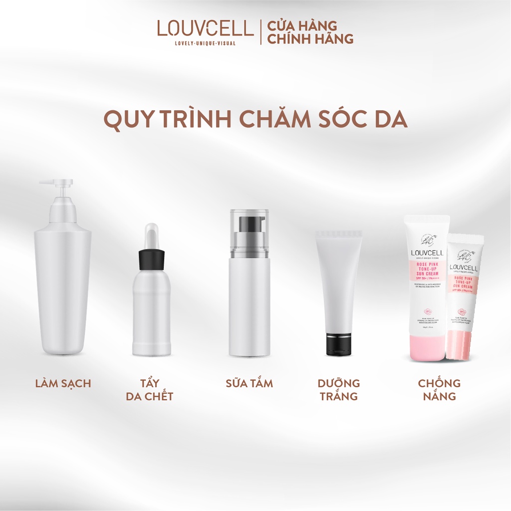 Set kem chống nắng làm trắng da tức thì Louv Cell Rose Pink Tone Up Sun Cream 50 ml