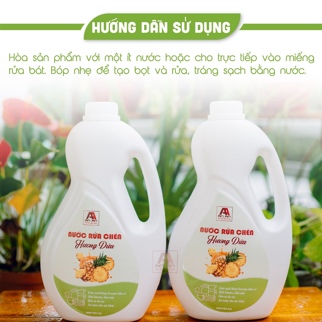 Nước Rửa Chén Hữu Cơ Hương Dứa An An 2200ML