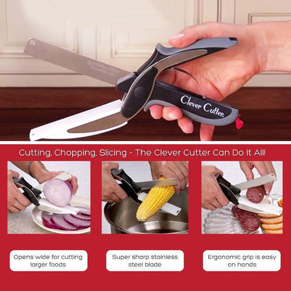 Kéo thông minh 2 in 1 thay thế dao thớt Clever Cutter