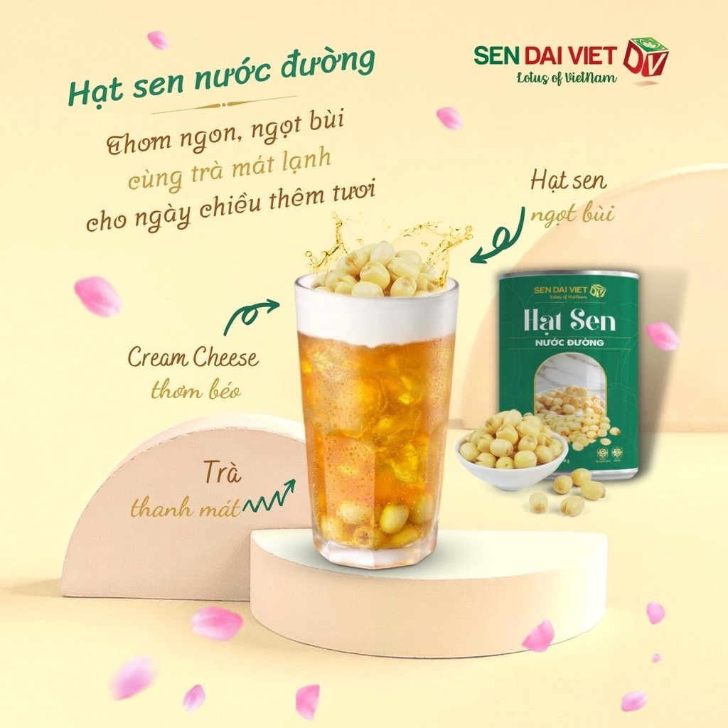 Hạt Sen Nước Đường - Thơm Ngon, Dễ Dàng Sử Dụng- Sen Đại Việt- Lon 460g