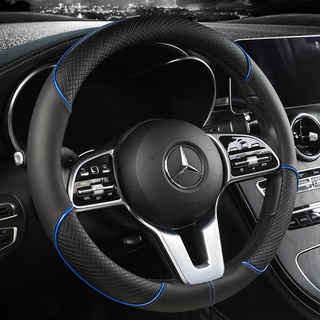 Durable PU Leather Non-slip Car Steering Wheel Cover 38CM Dynamic Fiber Decoration，Smell Free Carbon Fiber Leather Steering Wheel Cover