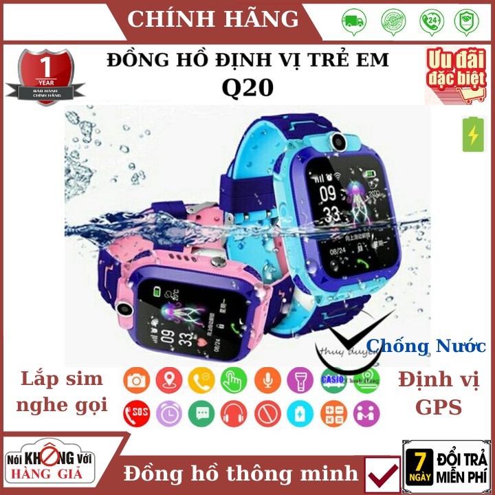 Đồng Hồ Thông Minh Q20 dành cho trẻ em, Chống nước IP67, Định Vị LBS, Gọi SOS khẩn cấp