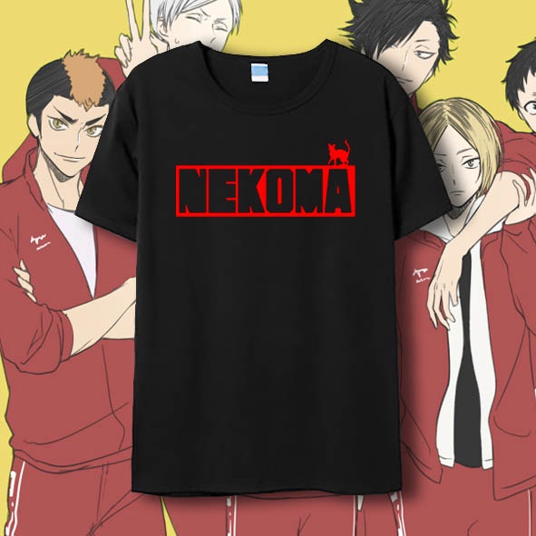 Áo Thun Ngắn Tay In Hình Anime Haikyuu Nekoma Cá Tính