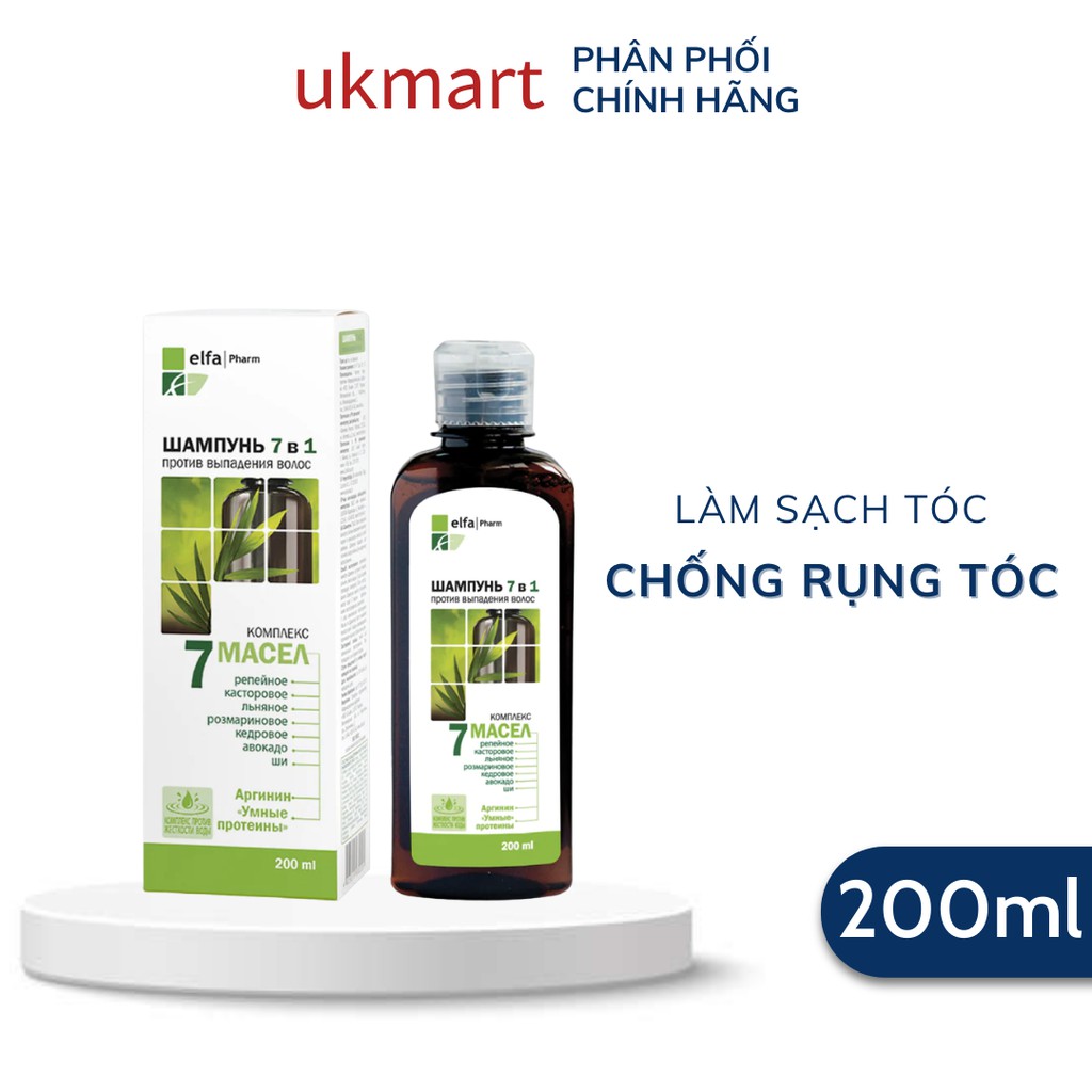 Dầu Gội Elfa Pharm 7 In 1 Chống Rụng Tóc Chiết Xuất 7 Loại Tinh Dầu Thảo Dược 200ml