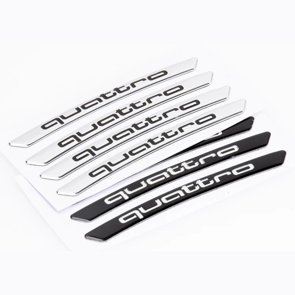 Bộ 4 Miếng Dán Trang Trí Ngoại Thất Xe Hơi Audi Bằng Nhôm