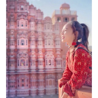 (Sẵn) Boho style | Váy boho cổ V dáng dài | Váy boho thổ cẩm đuôi tôm ( có ảnh thật )