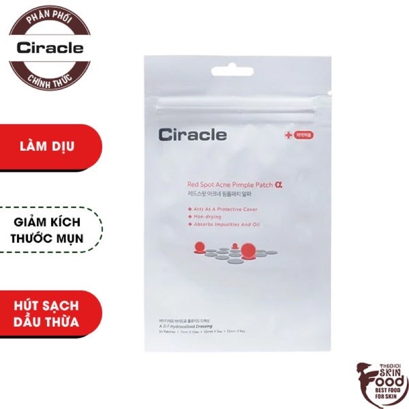 [12/024] Miếng Dán Mụn Giúp Làm Dịu Và Hút Dịch Mủ Ciracle Red Spot Acne Pimple Patch