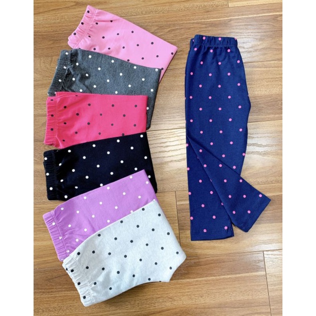 quần cotton chấm bi bé gái sz 1-10