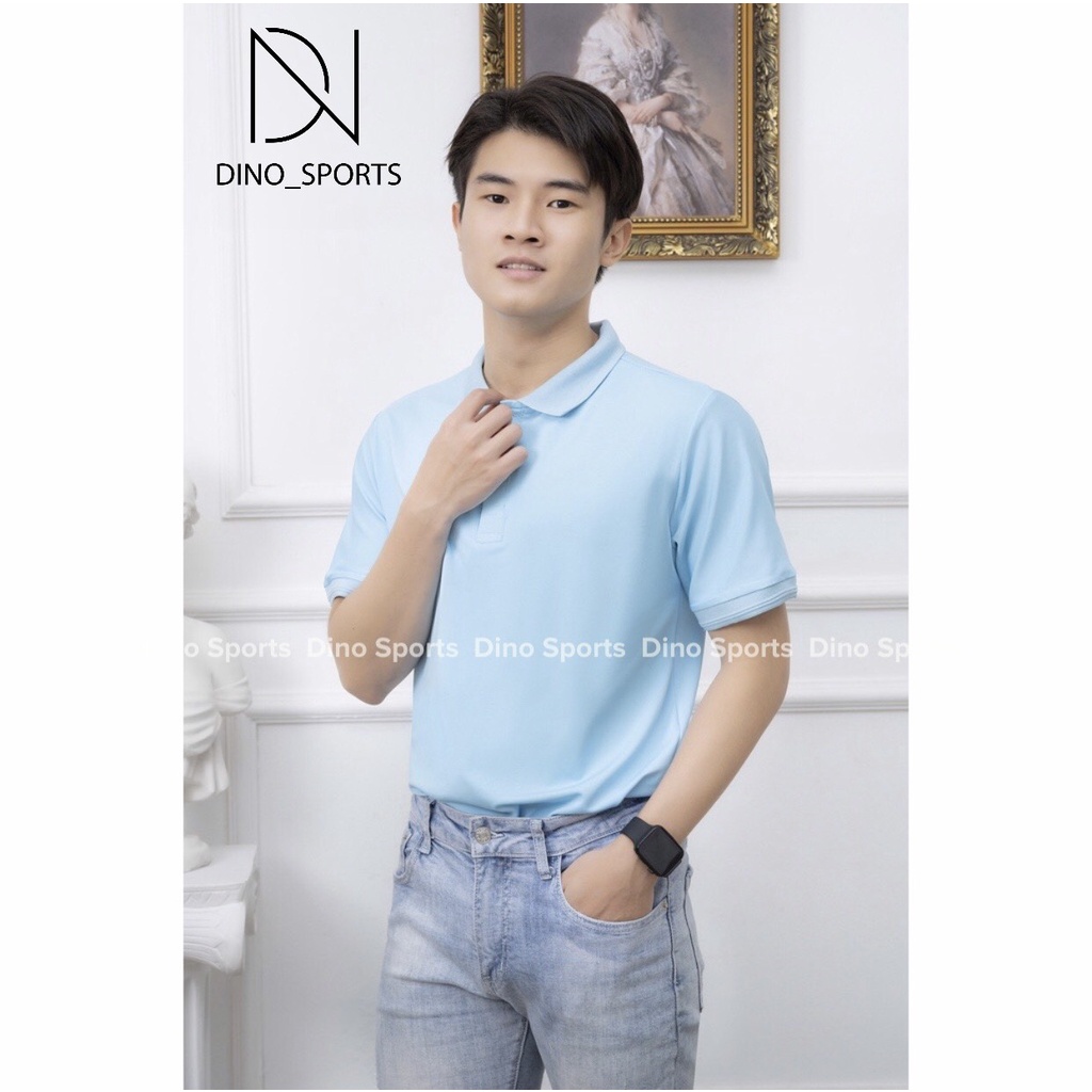 Áo phông nam có cổ DINO SPORTS, áo polo cộc tay thấm hút mồ hôi, thoáng khí, hoạt động thoải mái