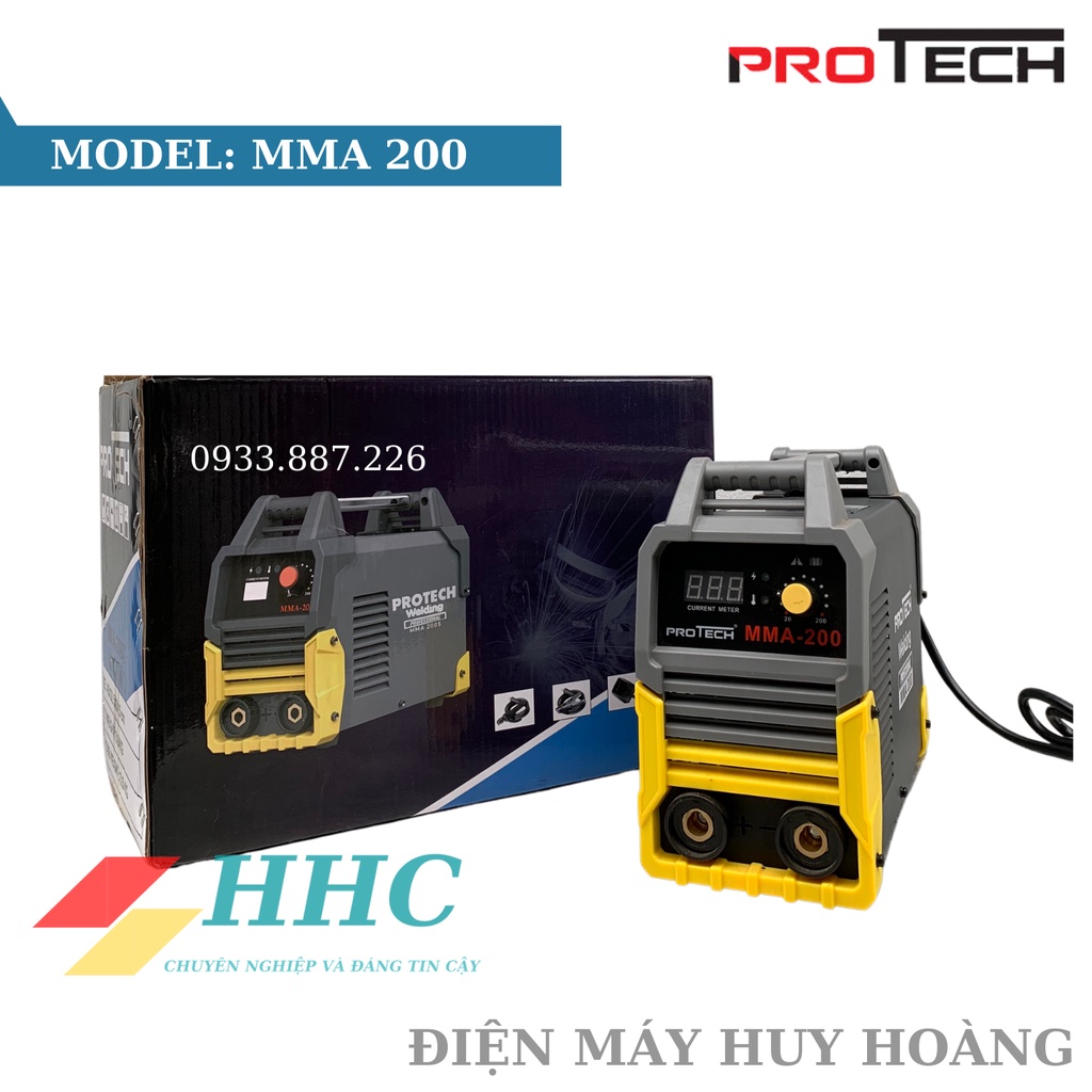 Máy hàn que 3.2li Protech MMA 200 tặng kèm theo máy hàn điện tử, máy hàn cho thợ đi làm công trình