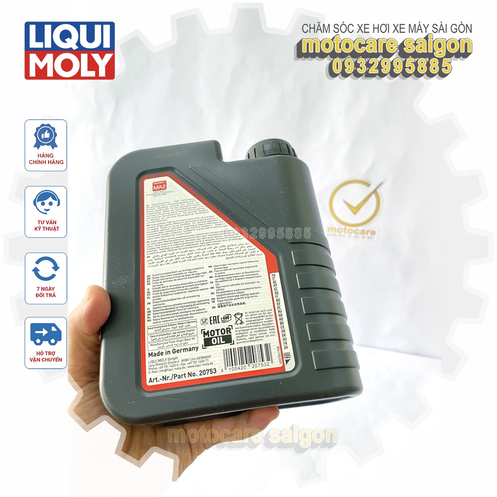 Dầu Nhớt Liqui Moly Motorbike Synth 4T Street Race 10W40 API SN Plus Jaso MA2 Made in Germany