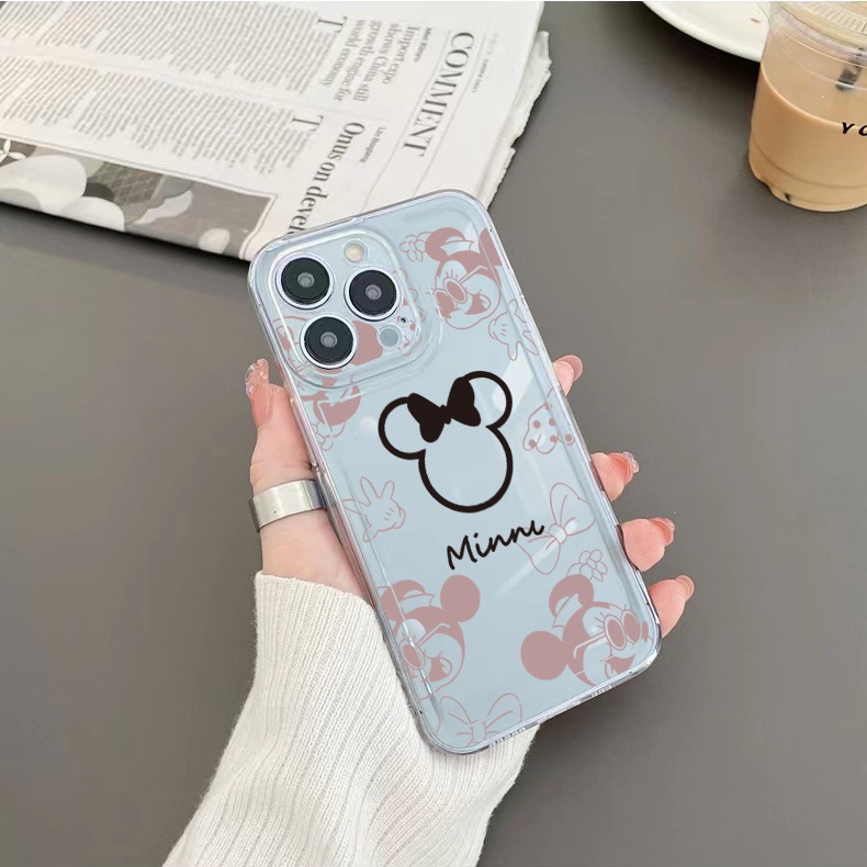 Ốp Điện Thoại TPU Gel Đệm Khí Hình Chuột Mickey Minne Màu Trong Suốt iPhone 13 Pro Max 14 12 iPhone 11 XR 8 7 SE 2022