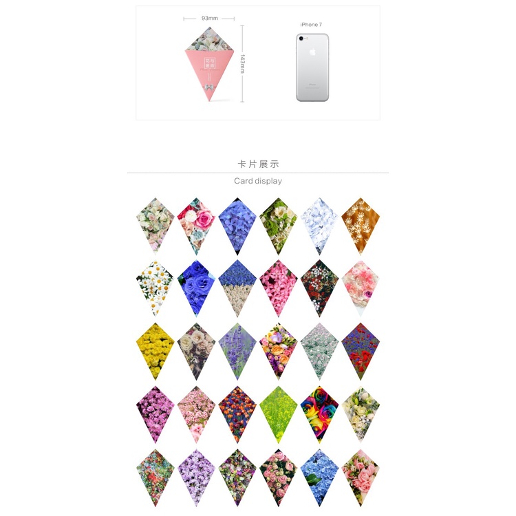 Hộp 30 tấm bưu thiếp, postcard hoa các mẫu